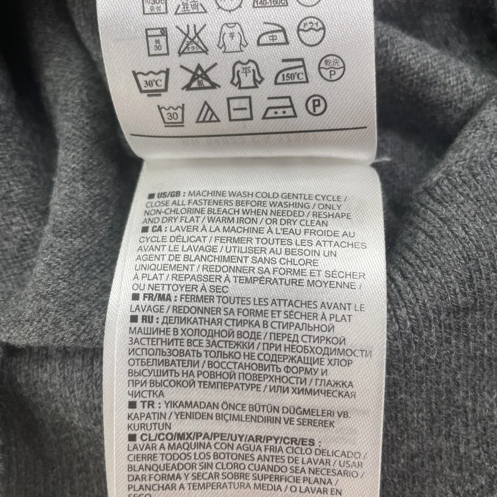 Banana Republic Men's Sweater L Gray‎ 1/4 Zip Cashmere Cotton Classic